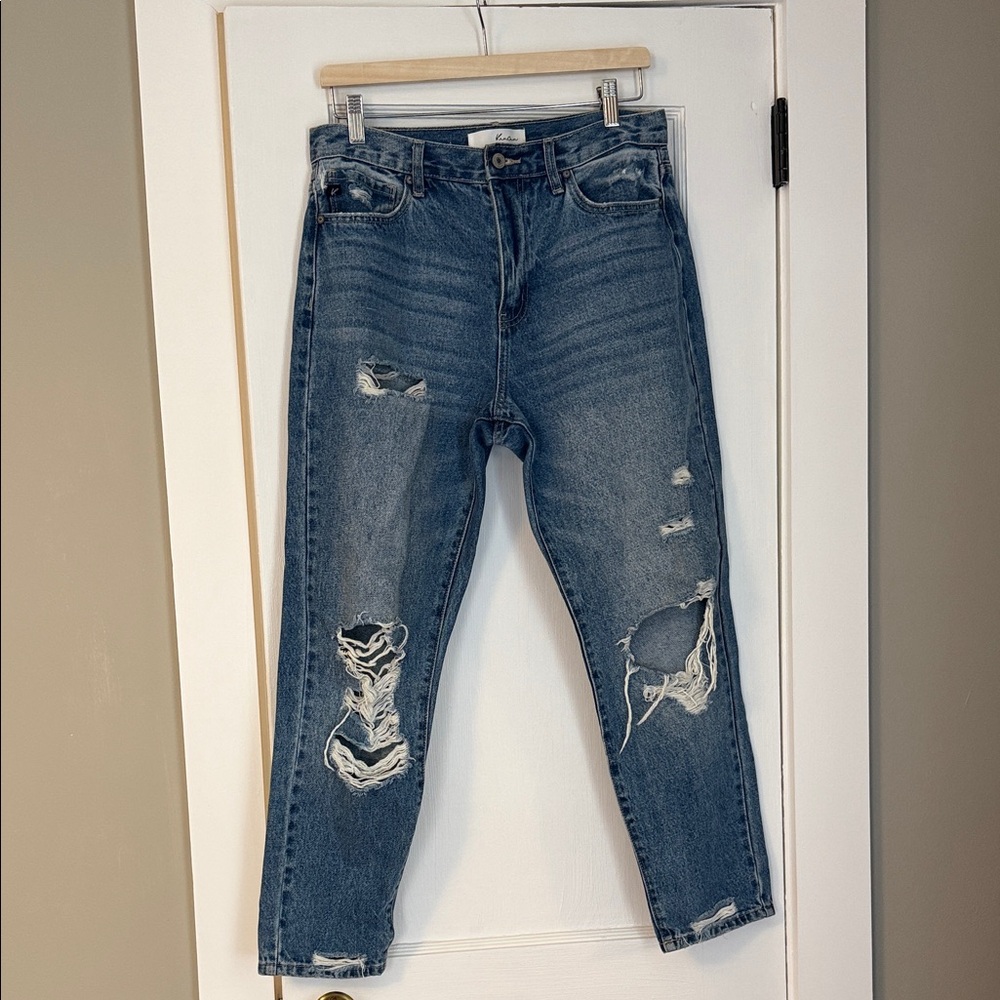 KanCan Blue Distressed Boyfriend Jeans